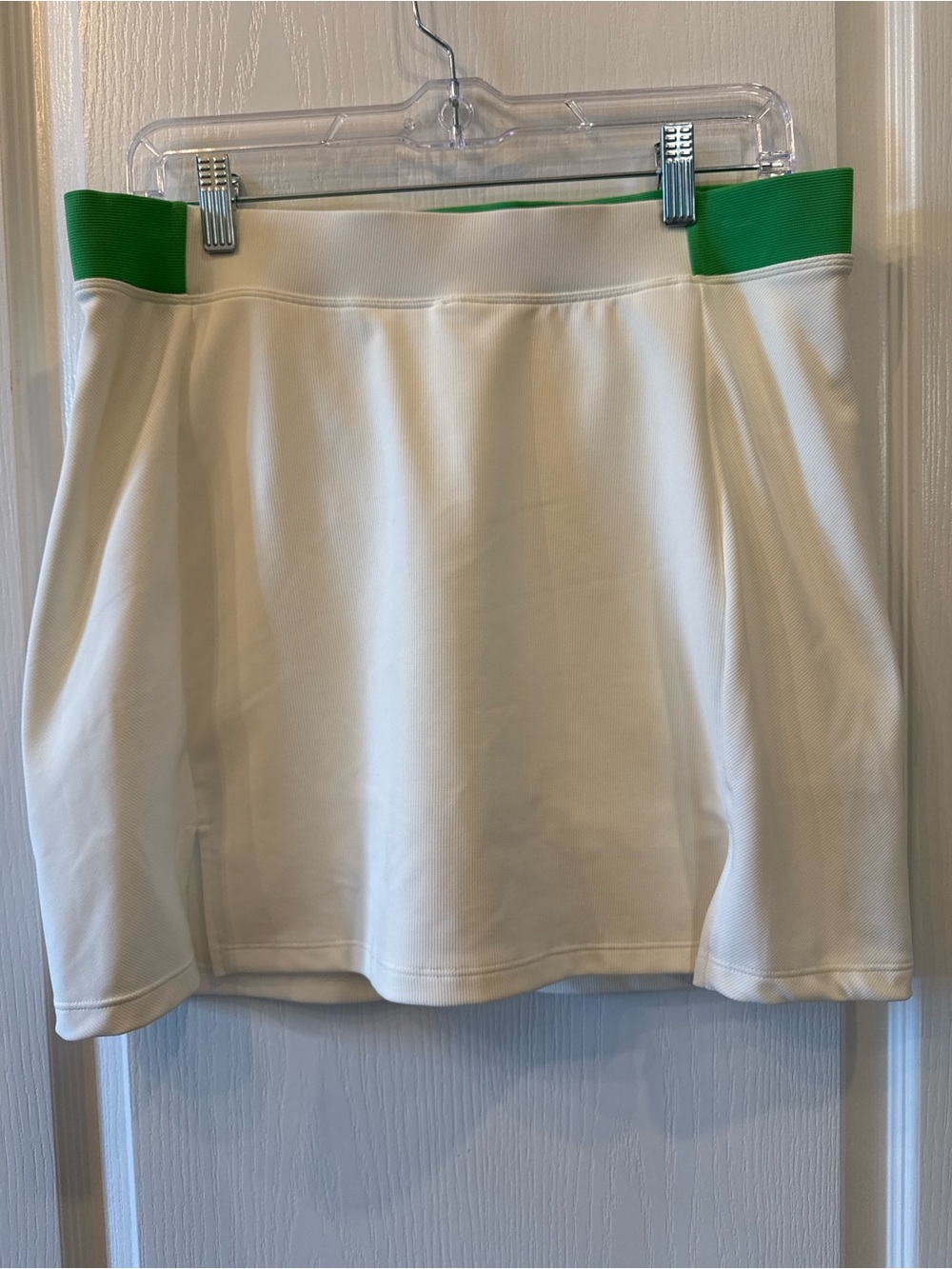 White Skirt with Green Waistband